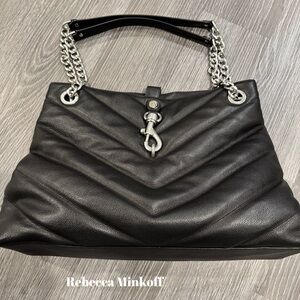 Rebecca Minkoff Black Chevron Shoulder Bag
